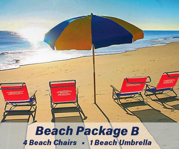 Moneysworth Rentals chairs and umbrella package