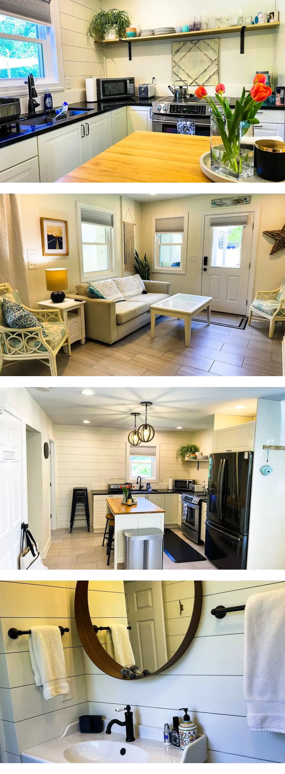 Nestled in live oaks trees, 3 min walk to sound, contemporary beachside cottage
