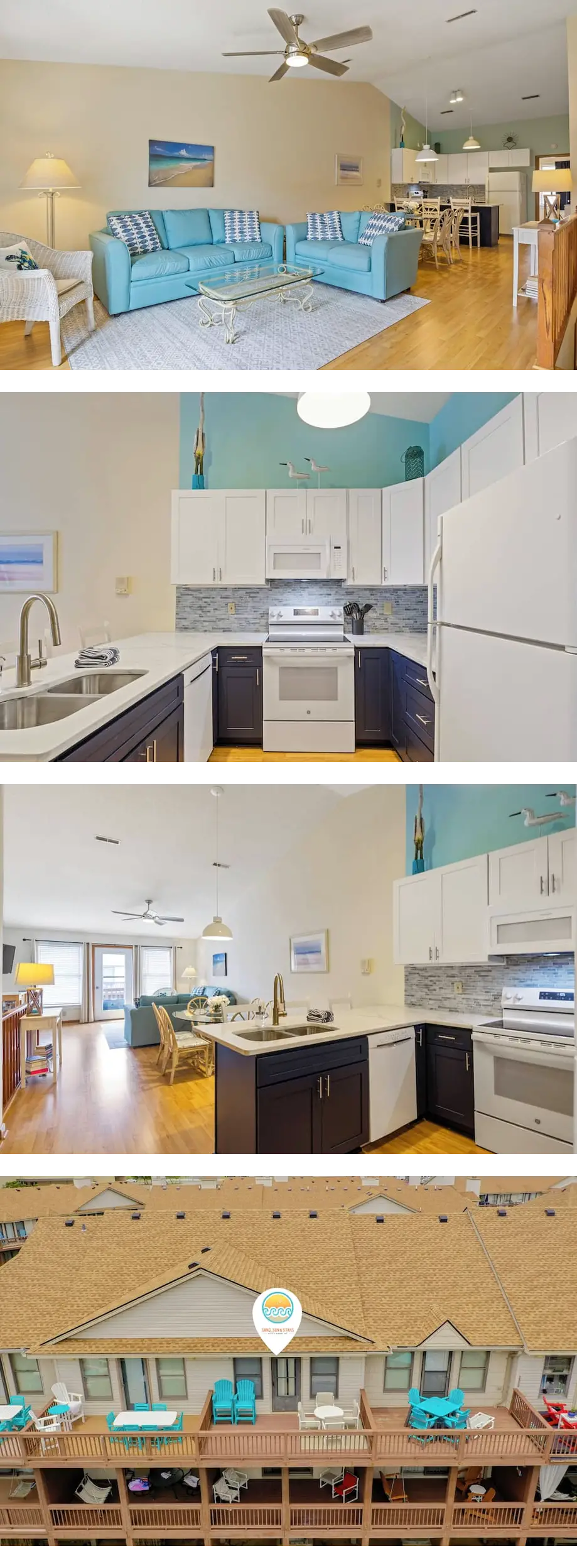 3-bedroom home in Kitty Hawk with direct beach access, community pool, clubhouse